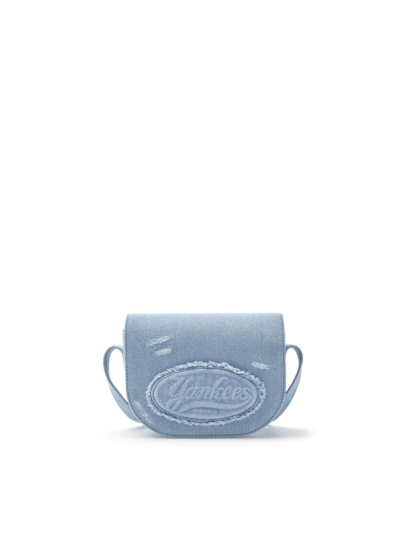 [Aespa Karina Pick] MLB  Lettering Vintage Denim Crossbody Bag