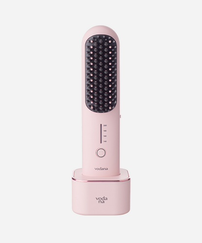Vondana Easy Up Hair Styler Brush Curling Iron (Powder Pink)