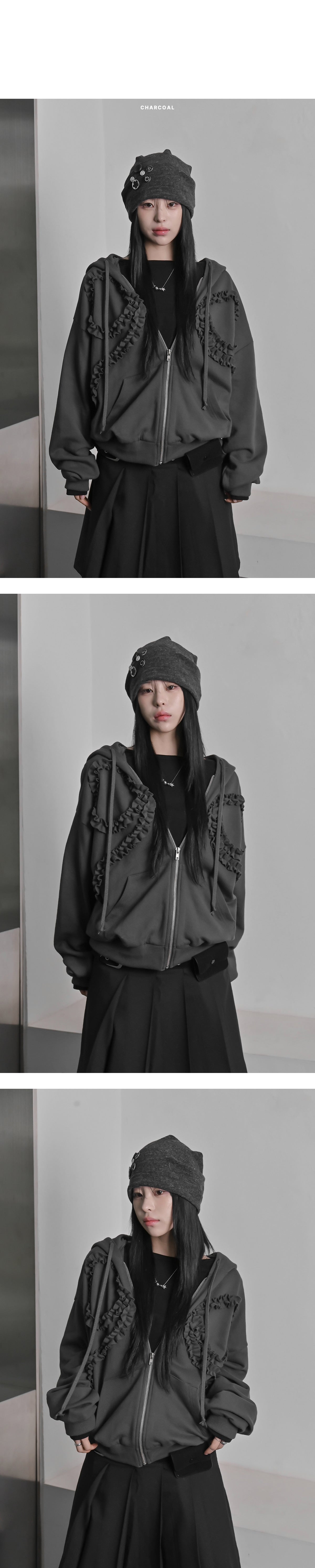 Binary01 - Becken Ribbon Zip-up Hoodie