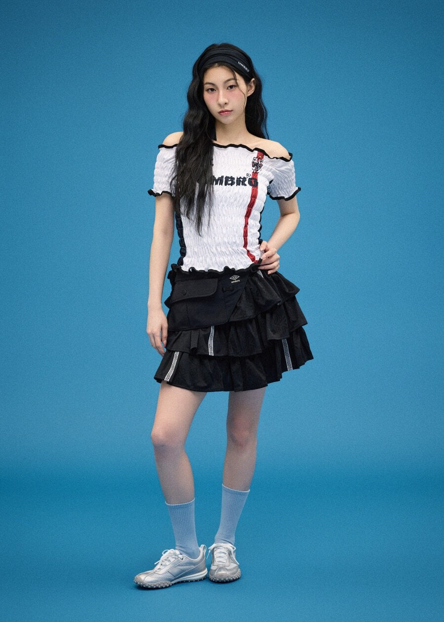 [UMBRO X NCT WISH] HBL Women's Blockcore Short Sleeve Smoking Top