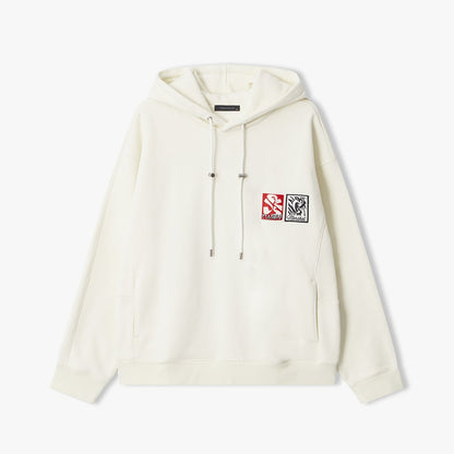 [Cha Eun Woo Worn] Liber Classy Ivory Back Print Artwork Hooded T-Shirt