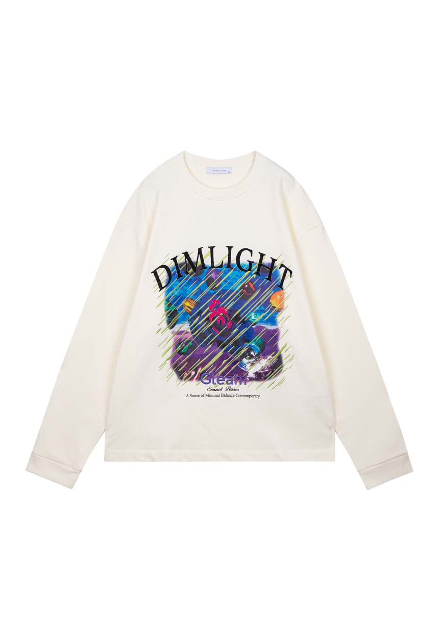 [Cha Eun Woo Worn] Liber Classy Cream Semi-Overfit Flower Artwork T-Shirt