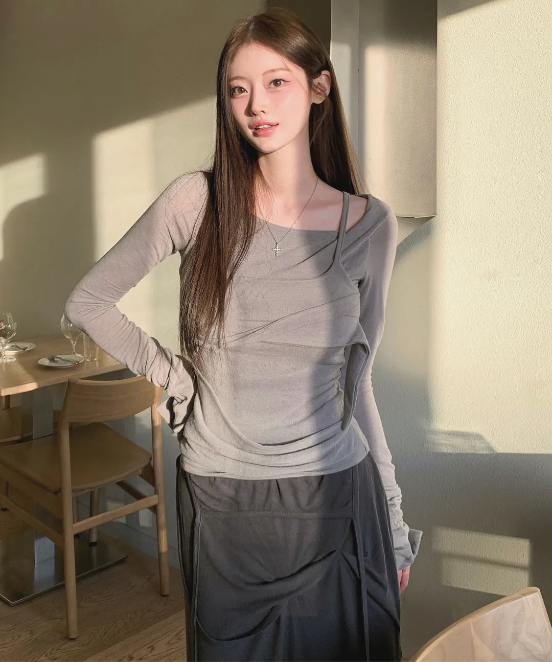 Flare Up Layered Bustier Long Sleeve