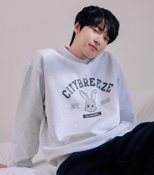 NCT DOYOUNG X CITYBREEZE City Snappy Graphic Sweatshirt_Melange White