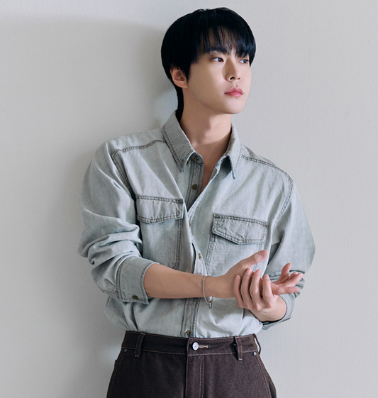 [NCT DOYOUNG X CITYBREEZE] Denim Two Pocket Shirt_Grey