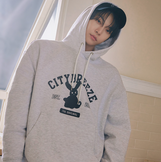 NCT DOYOUNG X CITYBREEZE City Fluffy Graphic Hoodie_MELANGE WHITE