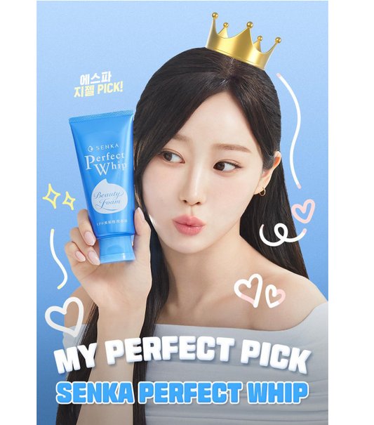 [Aespa Gisselle Pick] Senka Perfect Whip Facial Wash 150g (+Perfect Whip 15g+Calming Cica 15g)