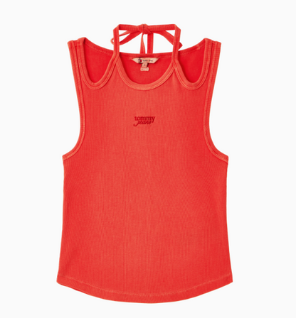 [Ive Wonyoung Pick] Tommy Jeans Stretch Rib Tank Top