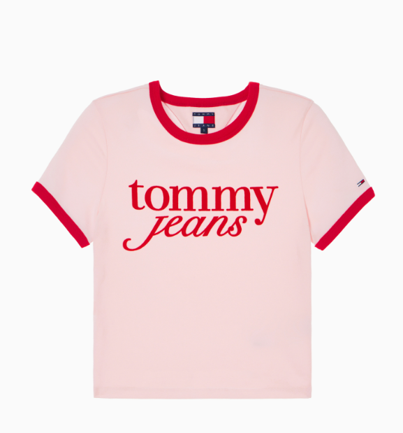 [Ive Wonyoung Pick] Tommy Jeans Slim Ringer T-shirt Black