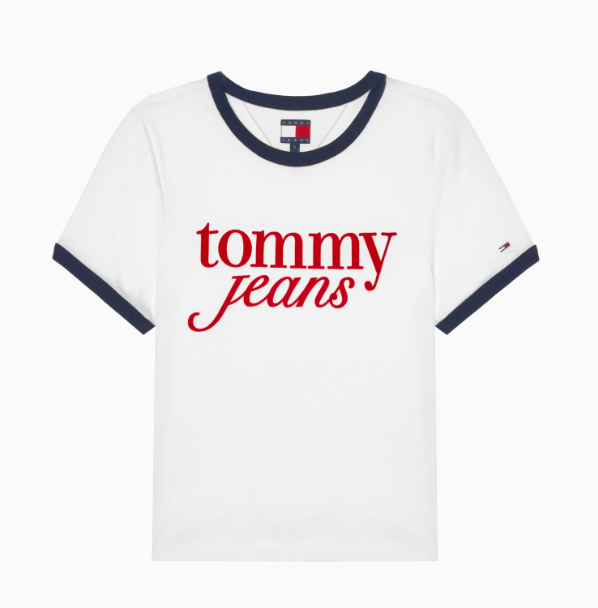 [Ive Wonyoung Pick] Tommy Jeans Slim Ringer T-shirt Black