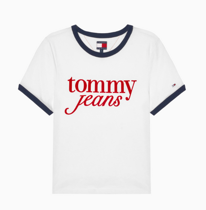 [Ive Wonyoung Pick] Tommy Jeans Slim Ringer T-shirt Black