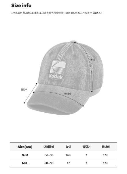 キャップ [ KODAK ] VINTAGE BLUE WASHING BALL CAP TXT Beomgyu Worn] Kodak Vintage Blue Washing Ball Cap