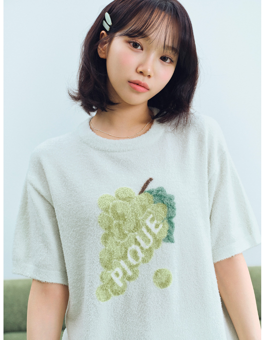 [Lesserafim Chae-won Pick] Gelato Pique Fruit Jacquard Pullover