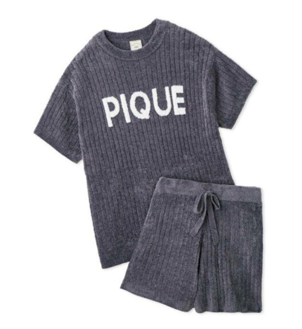 Lesserafim X Gelato Pique Jacquard Rib Pullover & Shorts set