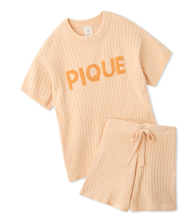 Lesserafim X Gelato Pique Jacquard Rib Pullover & Shorts set