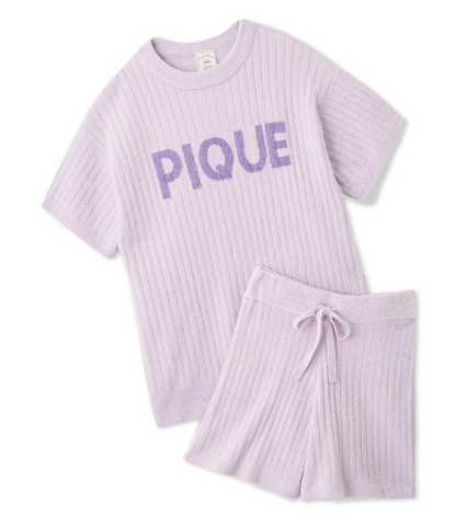 Lesserafim X Gelato Pique Jacquard Rib Pullover & Shorts set