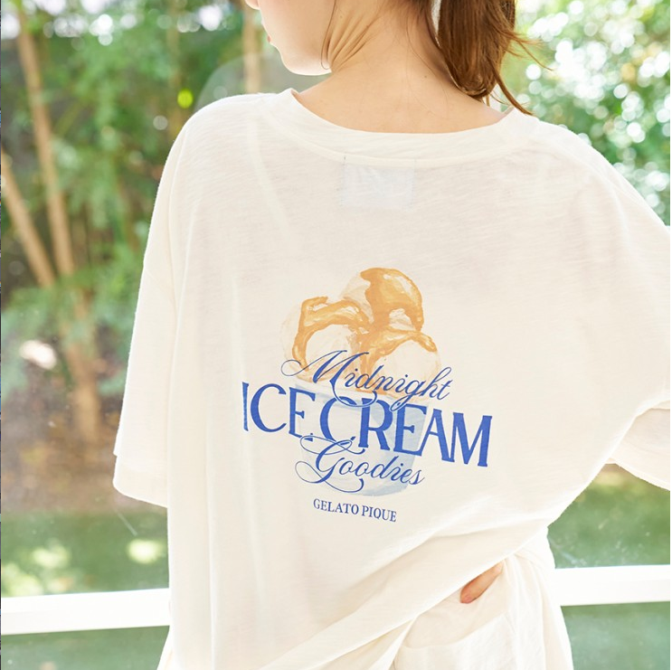 [Lesserafim Kazuha Pick] Gelato Pique Ice Cream Big T-Shirt
