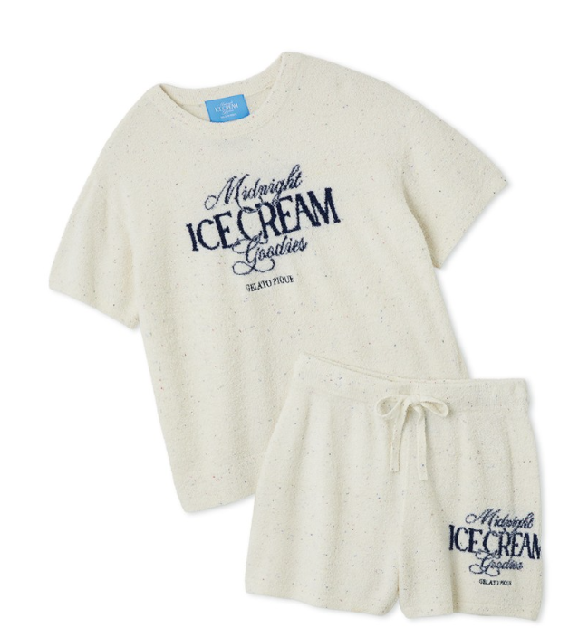 Lesserafim Eun-chae Pick] Gelato Pique Ice Cream Jacquard Pullover