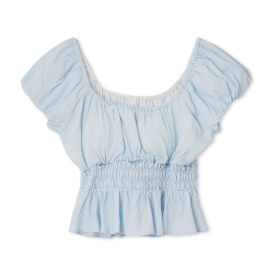 [Lesserafim Eunchae Pick] Gelato Pique Shirring Detail Pullover/Gradient flare shorts