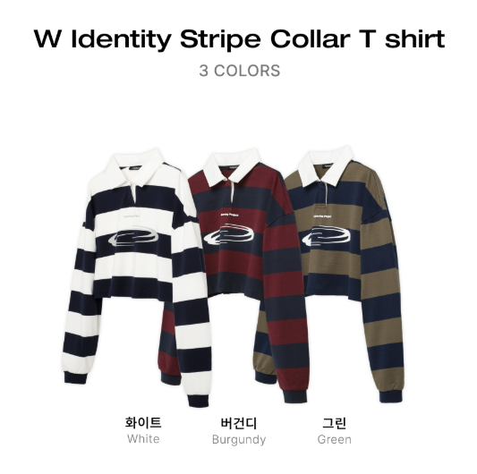 [Ive Rei Pick] Opening Project W Identity Stripe Collar T-Shirt
