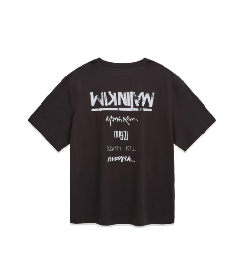 [Aespa Ningning Pick] Matin Kim Hangeul Logo Big Archive Top -Charcoal