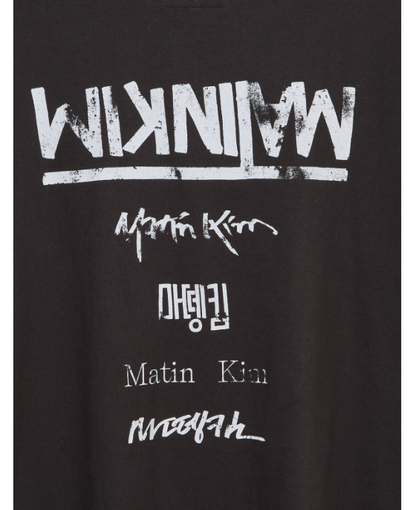 [Aespa Ningning Pick] Matin Kim Hangeul Logo Big Archive Top -Charcoal