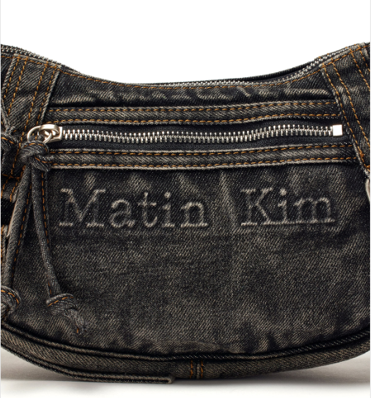 MATIN KIM ■ WASHED DENIM MINI HOBO BAG MUSINSA | MATIN KIM MATIN WASHED DENIM MINI HOBO BAG IN BLACK
