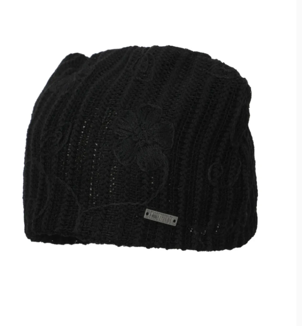 Khaki Point Flower Beanie