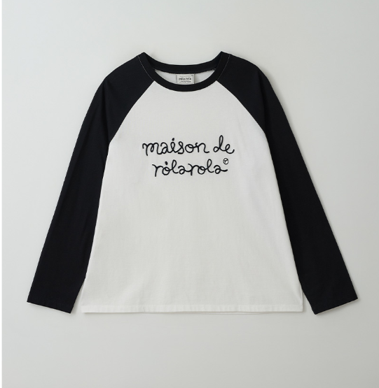 [Ive Wonyoung Worn] RolaRola Maison De Rola Raglan T-Shirt- White Black