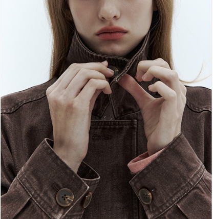 [Nct Doyoung Pick]25FW Citybreeze Denim Pocket Jumper- Brown