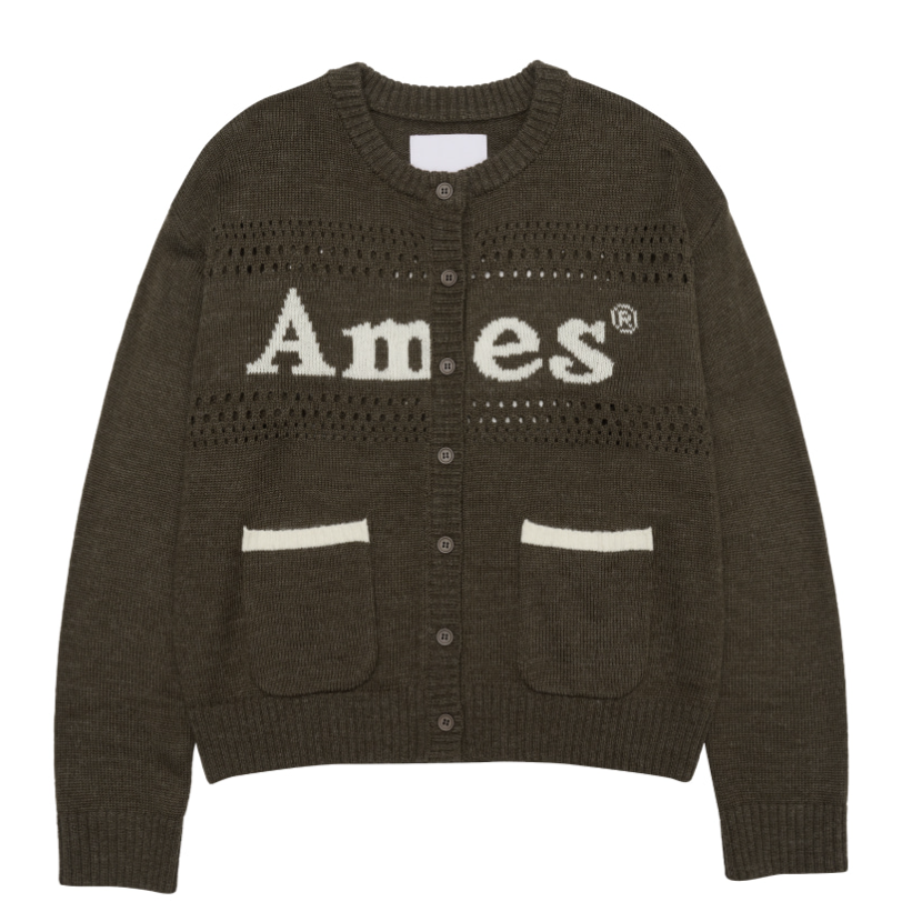 [Qwer Pick] 25FW Ames Punched Cardigan Brown