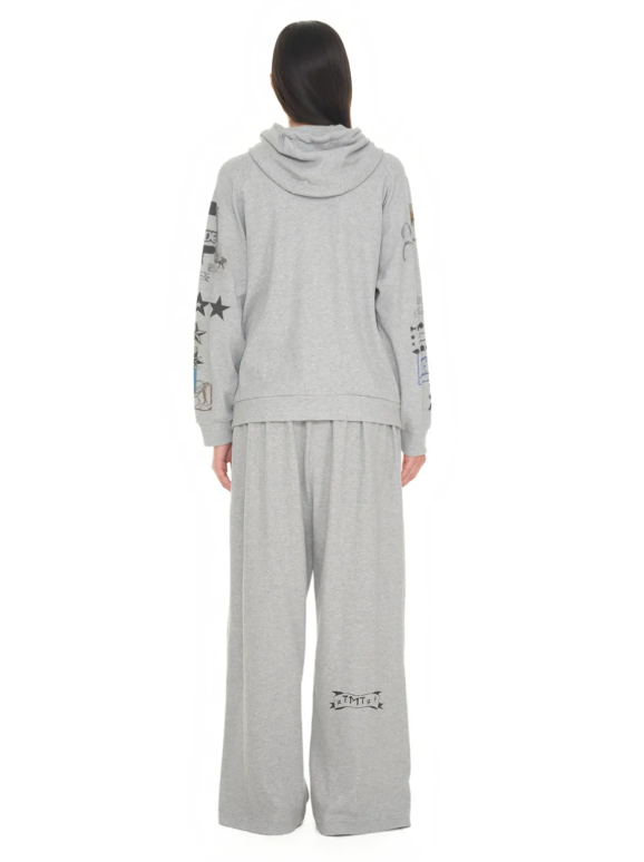 [Blackpink Jennie & RIIZE Wonbin Top Worn] Toomuchtax Printed Waffle Zip-Up Hoodie