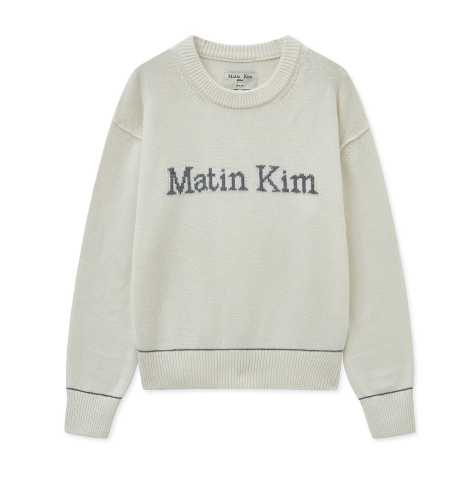 [Aespa Ningning Worn] Matin Kim Color Trim Line Logo Pullover