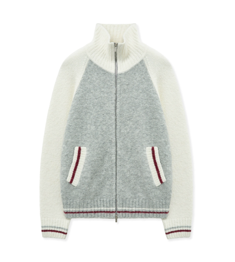[Aespa Ningning Worn] Matin Kim High Neck Raglan Knit Zip Up