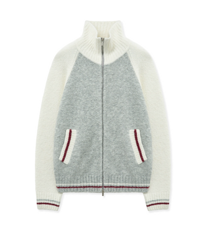 [Aespa Ningning Worn] Matin Kim High Neck Raglan Knit Zip Up