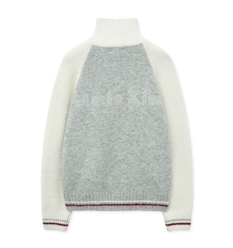 [Aespa Ningning Worn] Matin Kim High Neck Raglan Knit Zip Up