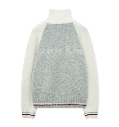 [Aespa Ningning Worn] Matin Kim High Neck Raglan Knit Zip Up