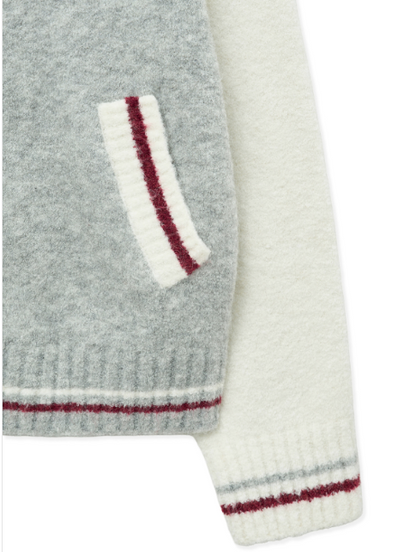 [Aespa Ningning Worn] Matin Kim High Neck Raglan Knit Zip Up