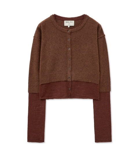 [Aespa Ningning Worn Inner] Matin Kim Layered Texture Knit Cardigan
