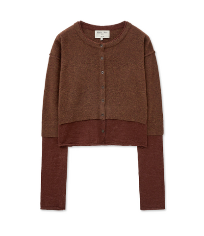 [Aespa Ningning Worn Inner] Matin Kim Layered Texture Knit Cardigan