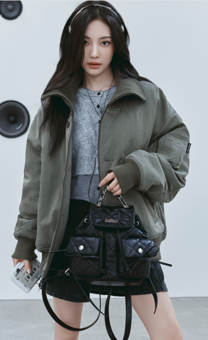 [Aespa Ningning Worn] Matin Kim Double Pocket Quilting Mini Backpack