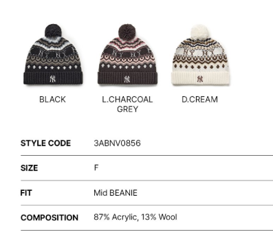 [TWS Ji-Hoon Worn] MLB Vintage Pattern Pom Pom Beanie New York Yankees