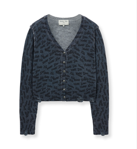 [Aespa Ningning Worn] Matin Kim All Over Logo Crop Cardigan