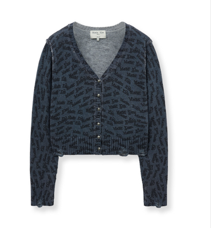 [Aespa Ningning Worn] Matin Kim All Over Logo Crop Cardigan
