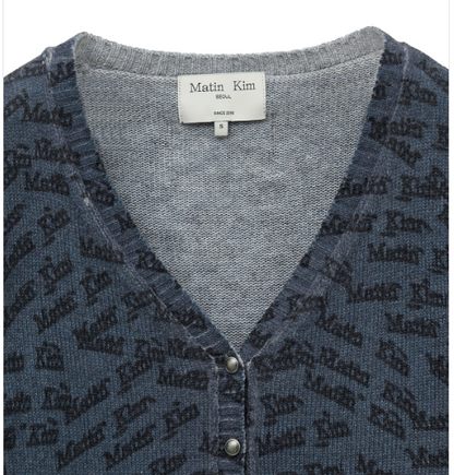 [Aespa Ningning Worn] Matin Kim All Over Logo Crop Cardigan