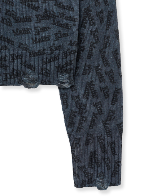 [Aespa Ningning Worn] Matin Kim All Over Logo Crop Cardigan