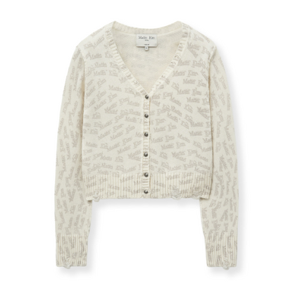 [Aespa Ningning Worn] Matin Kim All Over Logo Crop Cardigan