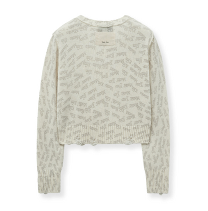 [Aespa Ningning Worn] Matin Kim All Over Logo Crop Cardigan