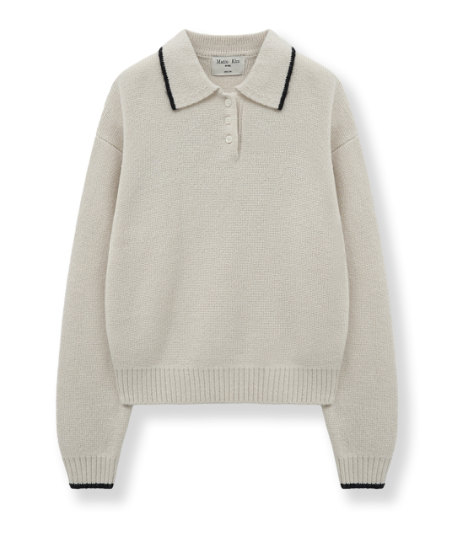 [Aespa Ningning Worn] Matin Kim Back Logo Collar Knit Top
