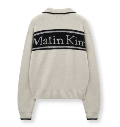 [Aespa Ningning Worn] Matin Kim Back Logo Collar Knit Top
